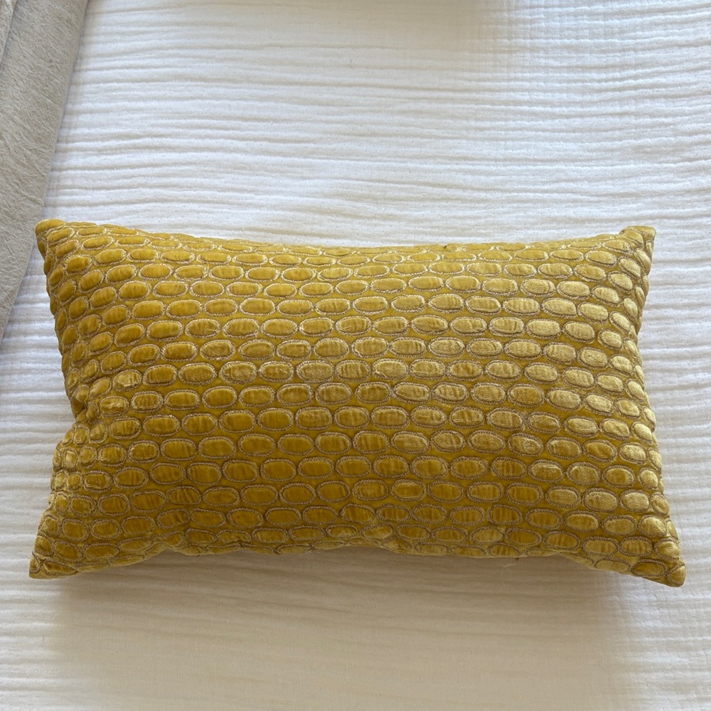 ABC Carpet & Home Gold Textured Pillow